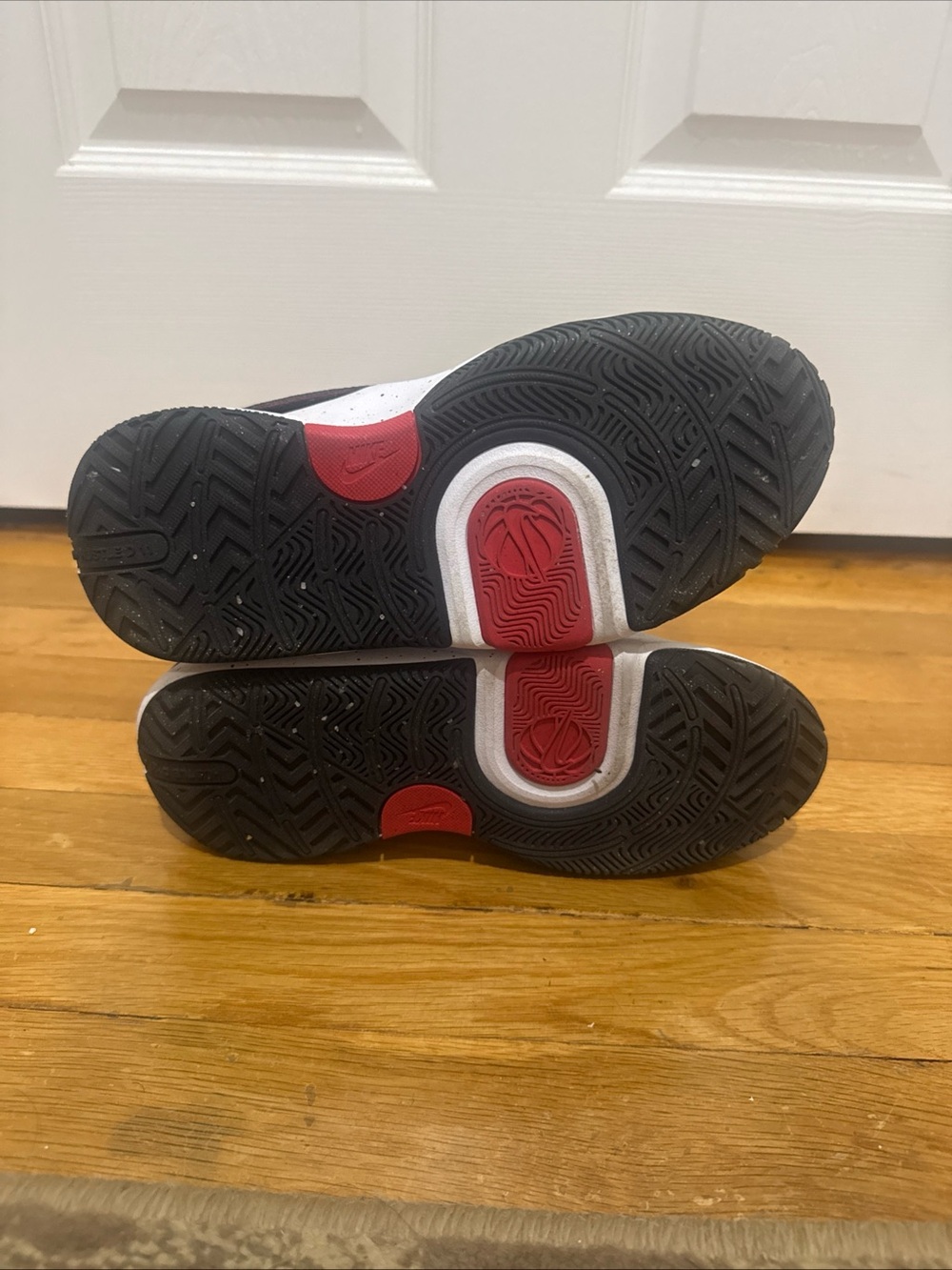 Nike Team Hustle Kids Black and Red Velcro Strap Sneakers - Picture 7 of 7